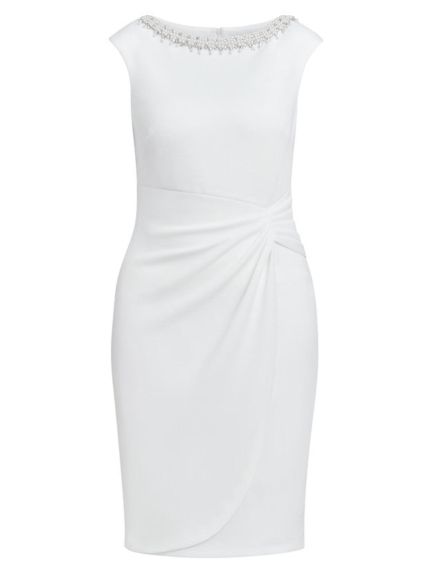 Sansa Wrap Dress With Beaded Neck - Image 7