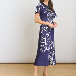 Meg Short Sleeve Print Midi Dress