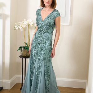 Mimsy V Neck Beaded Maxi Dress