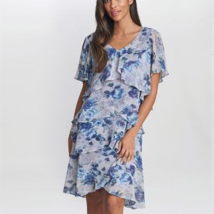 Bridget Printed Tiered Dress With Trim